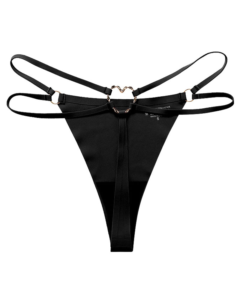 Damen Nahtloser Lingerie Niedrige Taille Metallring Versuchung Intimates Sexy unterwäsche