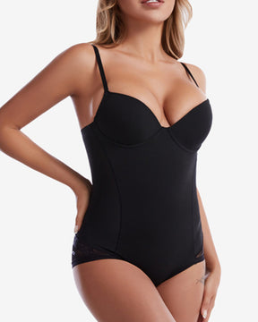 Ärmellose Einteilige Shapewear Bodys mit Spitzen Patchwork