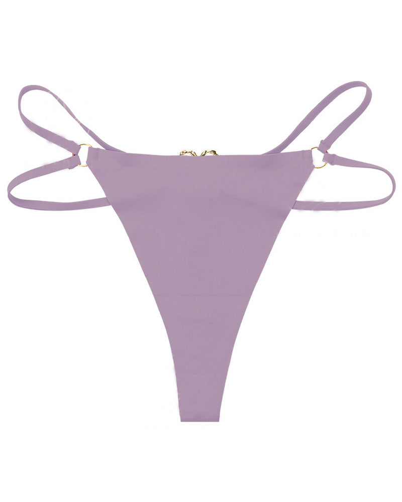 Damen Nahtloser Lingerie Niedrige Taille Metallring Versuchung Intimates Sexy unterwäsche