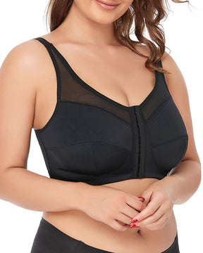 Damen Frontverschluss Sport BH Bügellose Push Up BH