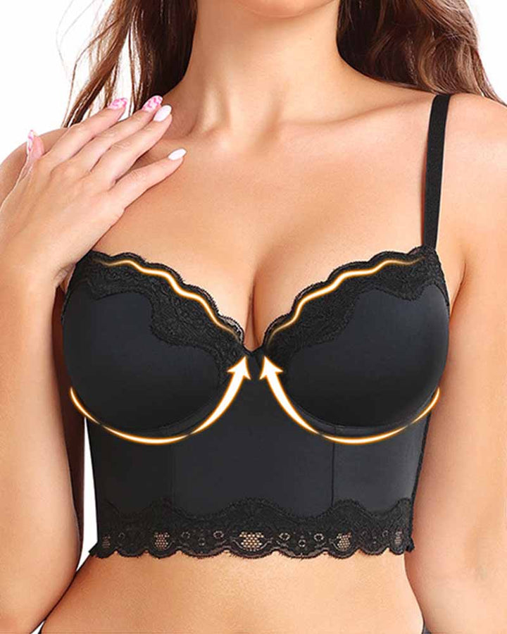 Push Up Figurformender BH mit Hohem Halt und Spitzenrücken