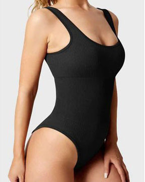 Damen Shapewear Bodys Sexy gerippte ärmellose Tanktops mit quadratischem Ausschnitt