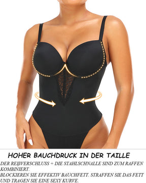 Rückenfreier Push Up BH Taille Abnehmen Po-Lifter Tanga Shapewear Bodysuit