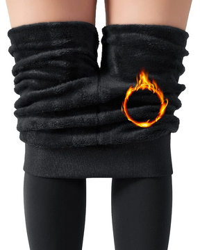 Thermounterwäsche Mit Fleece gefütterte dehnbare Leggings zur Bauchkontrolle Thermounterwäsche damen