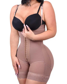 Bauchkontrolle Body Shaper Po-Lifter Oberschenkel Schlanker Faja Plus Shapewear mit Reißverschluss im Schritt