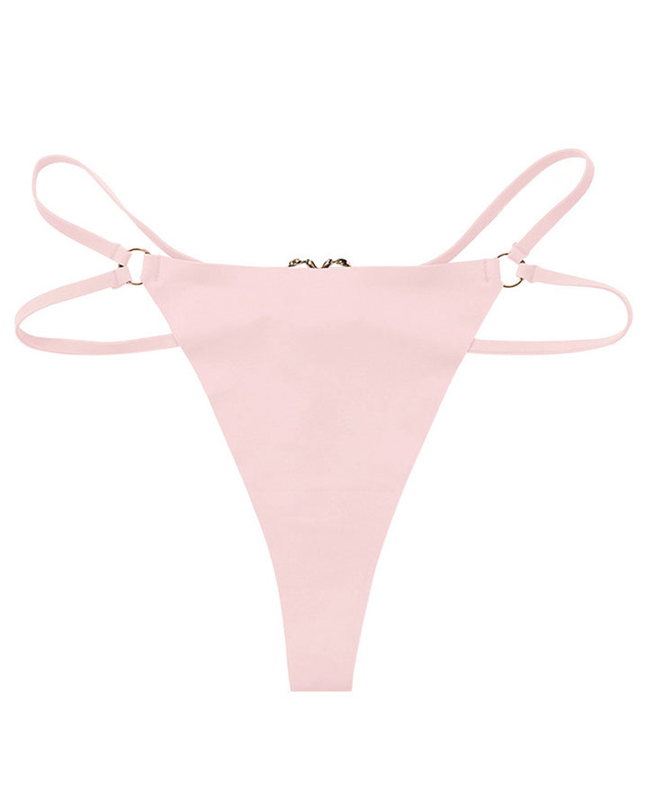 Damen Nahtloser Lingerie Niedrige Taille Metallring Versuchung Intimates Sexy unterwäsche