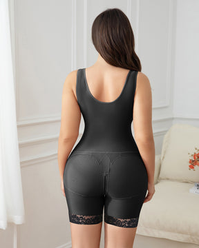 Schwarze Damen-Shapewear mit seitlichem Reißverschluss und Po-Lifter zur Bauchkontrolle