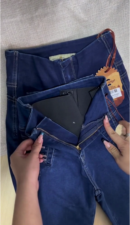 Kolumbianische Skinny Jeans aus Figurbetontem Denim mit Hoher Taille und Innenliegendem Bund