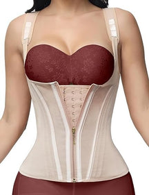 Taillentrainer für Damen Body Shaper Korsett Weste Tanktop mit Stahlknochen