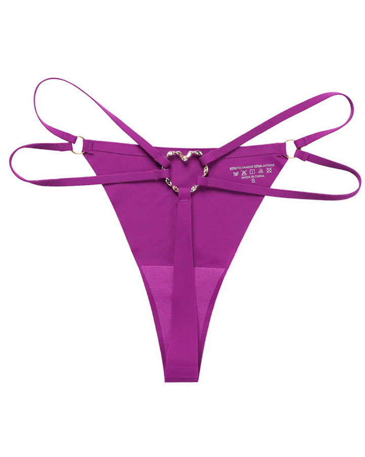Damen Nahtloser Lingerie Niedrige Taille Metallring Versuchung Intimates Sexy unterwäsche