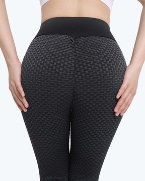 Wabenförmige Po-Lifting Anti Cellulite Workout Leggings Hohe Taille Yoga Hose