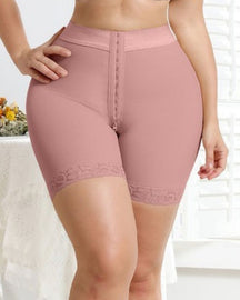 Rosybrown High Waist Butt Lifter Spitzenshorts