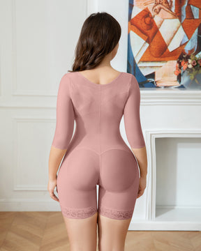 Rosybrown Offene Büste Mittlere Ärmel Armkontrolle Shapewear