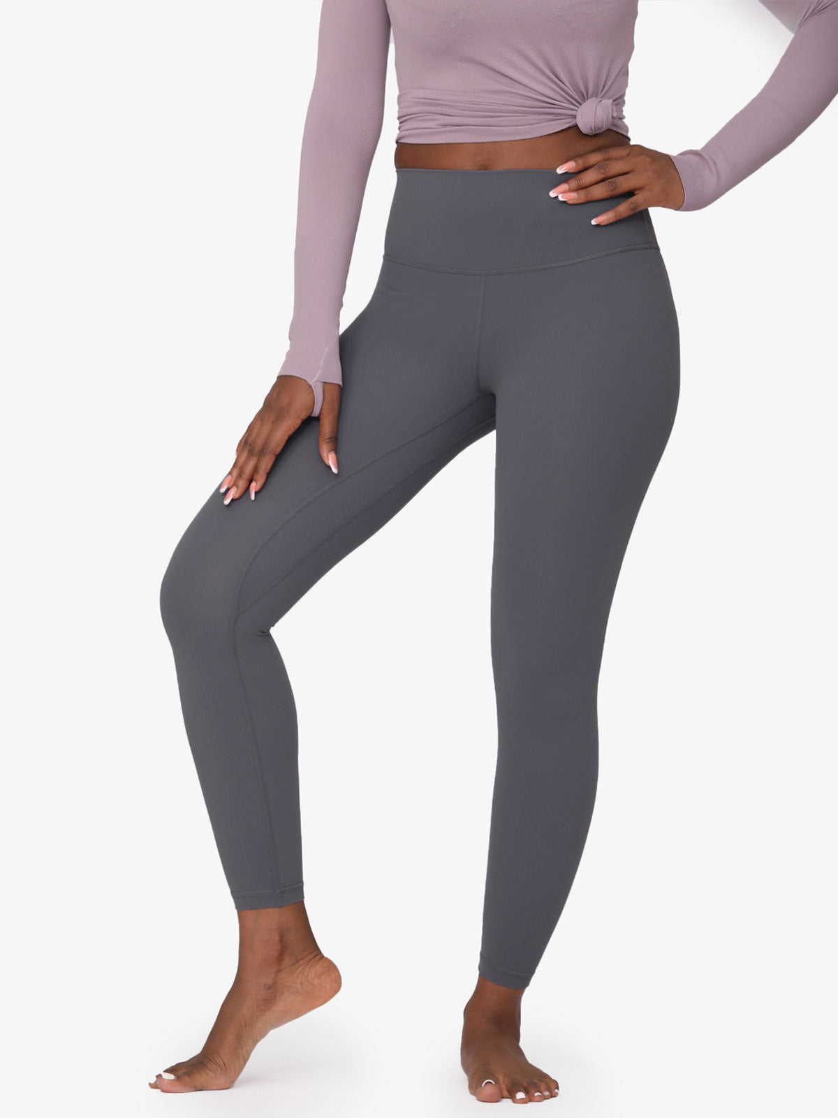 Nackte verkürzte Yoga Leggings mit hoher Taille und Po Lifter