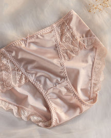 Spitze Sexy Mid-Taille Satin Antibakteriell-Schritt Atmungsaktive Unterwäsche