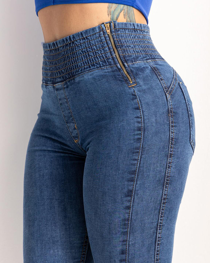 Hoch taillierte Bauchkontrol Po Lift Lierende Skinny Jeans