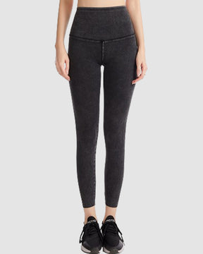 Nahtlose Denim Bauchkontrolle Po-Lift Leggings mit Hoher Taille