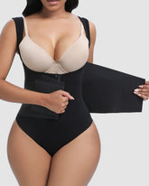 Damen Tiefem Rücken Bauchweg Tanga Bodysuit Shapewear mit  Verstärktem Gürtel