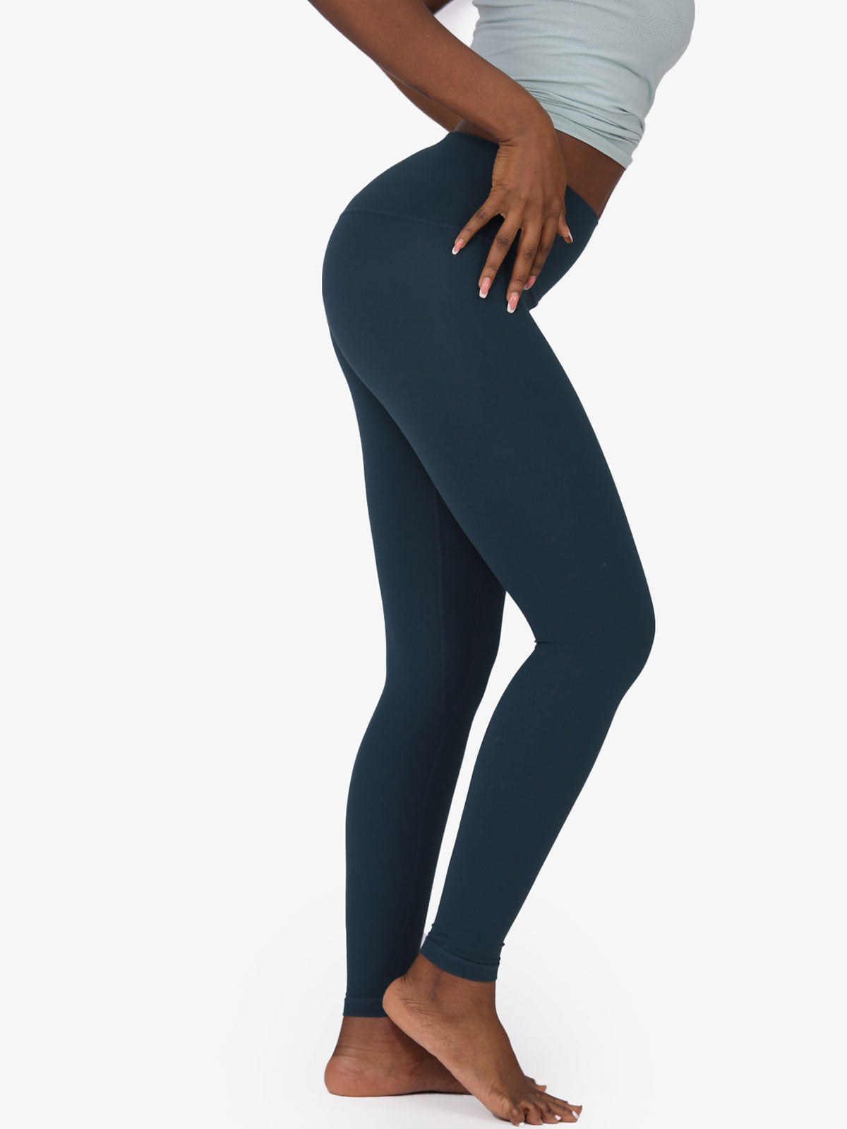 Nackte verkürzte Yoga Leggings mit hoher Taille und Po Lifter