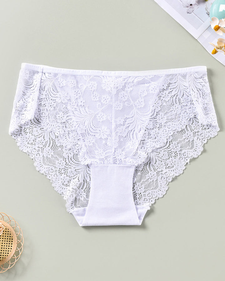 Sexy Übergröße Spitzen Slips Bequeme und Atmungsaktive High Stretch Unterwäsche