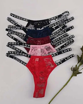 Sexy Floraler Spitze Dessous Ausgehöhlter Nahtloser Buchstabenband Unterwäsche